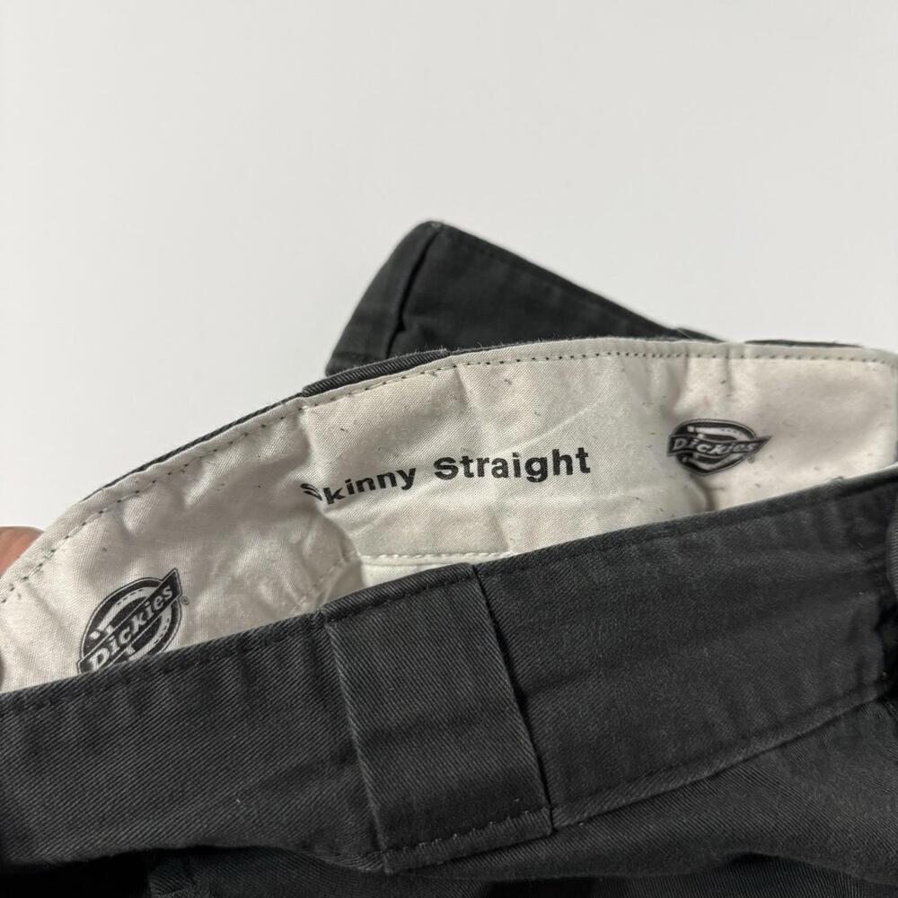 Dickies Pants Black Skinny Straight Workwear Cotton Blend Size Men 32X30 - Picture 5 of 9